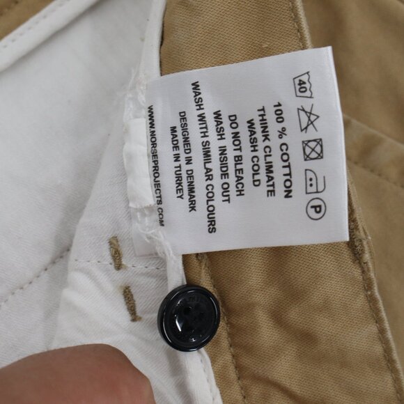 Norse Projects Shorts Men's 31 Aros Heavy Chino 8" Flat Front Cotton Button Fly - Picture 9 of 12